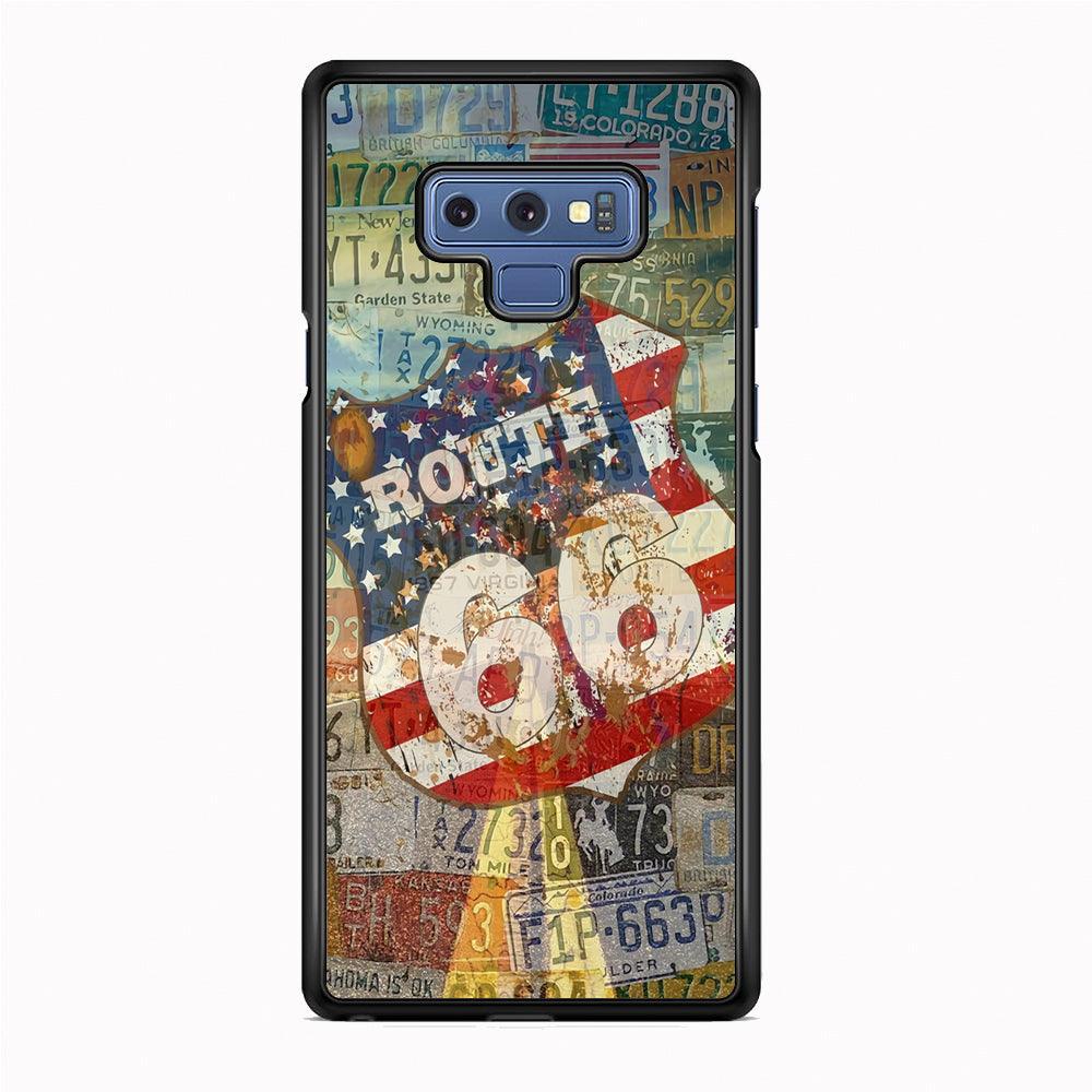 Route 66 Classic Plate Samsung Galaxy Note 9 Case-Rubber Black (2D Case)-Oxvistore