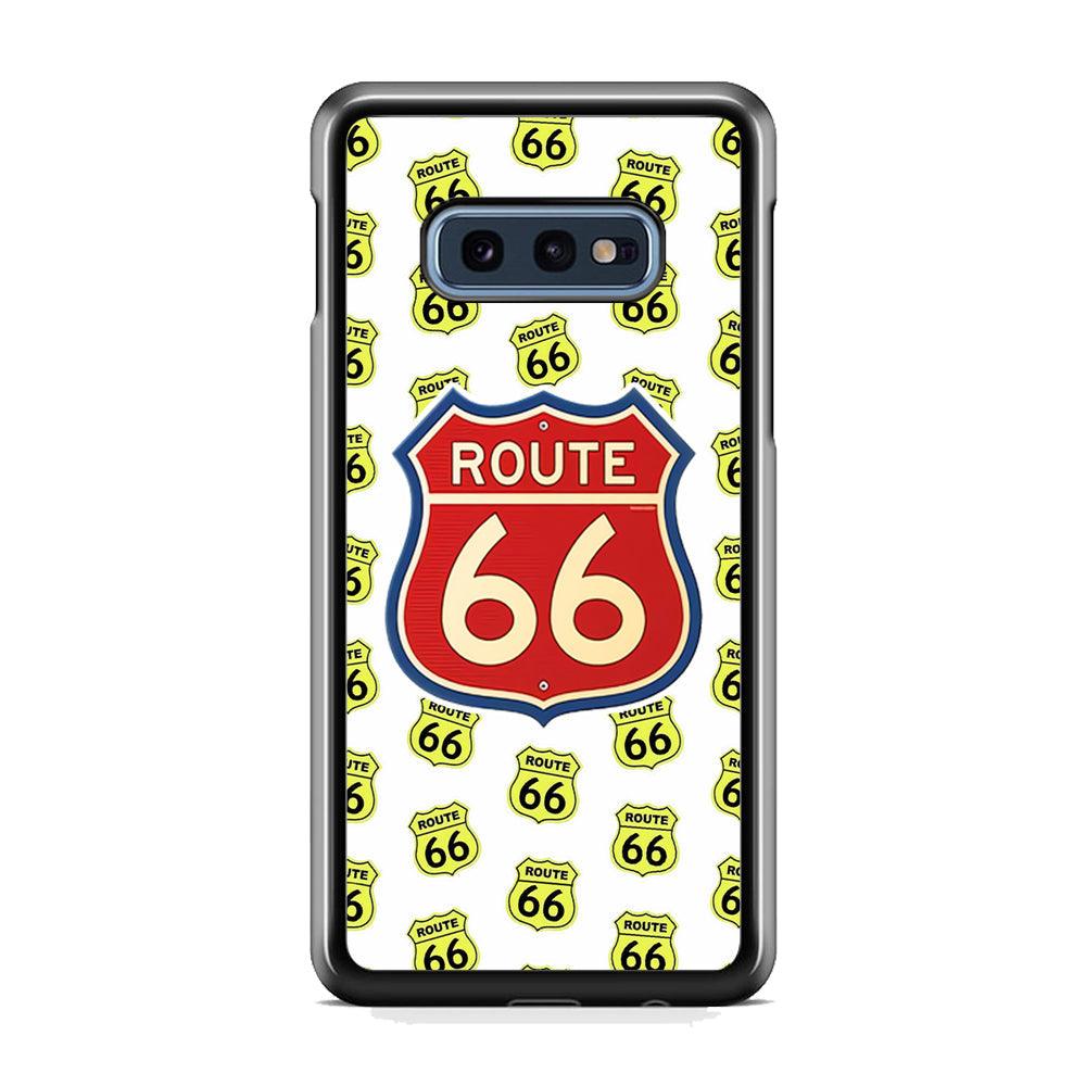 Route 66 Yellow Patern Samsung Galaxy S10E Case-Rubber Black (2D Case)-Oxvistore
