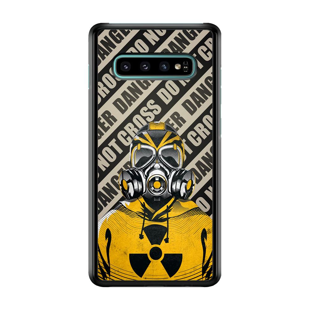 Safety from Dangerous Thing Samsung Galaxy S10 Case-Rubber White (2D Case)-Oxvistore