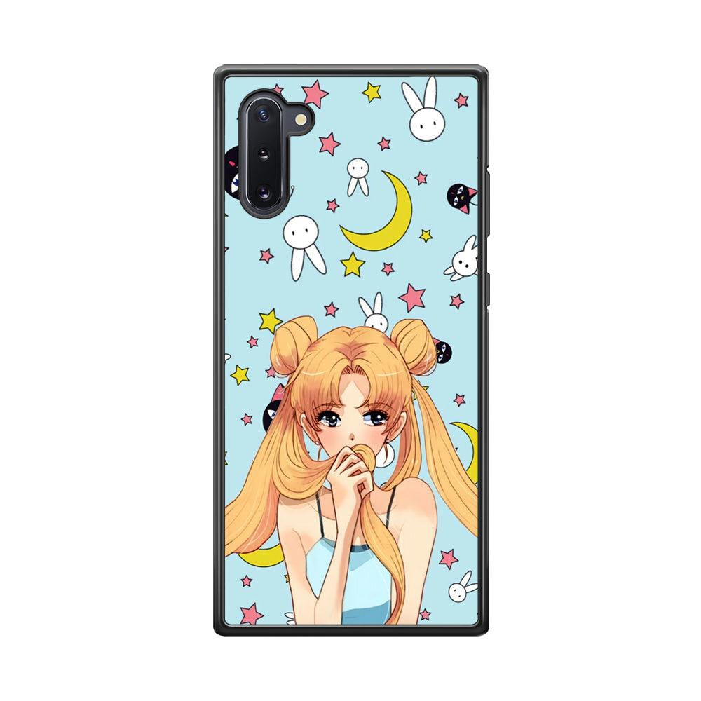 Sailor Moon Day to Relax Samsung Galaxy Note 10 Case-Rubber Black (2D Case)-Oxvistore