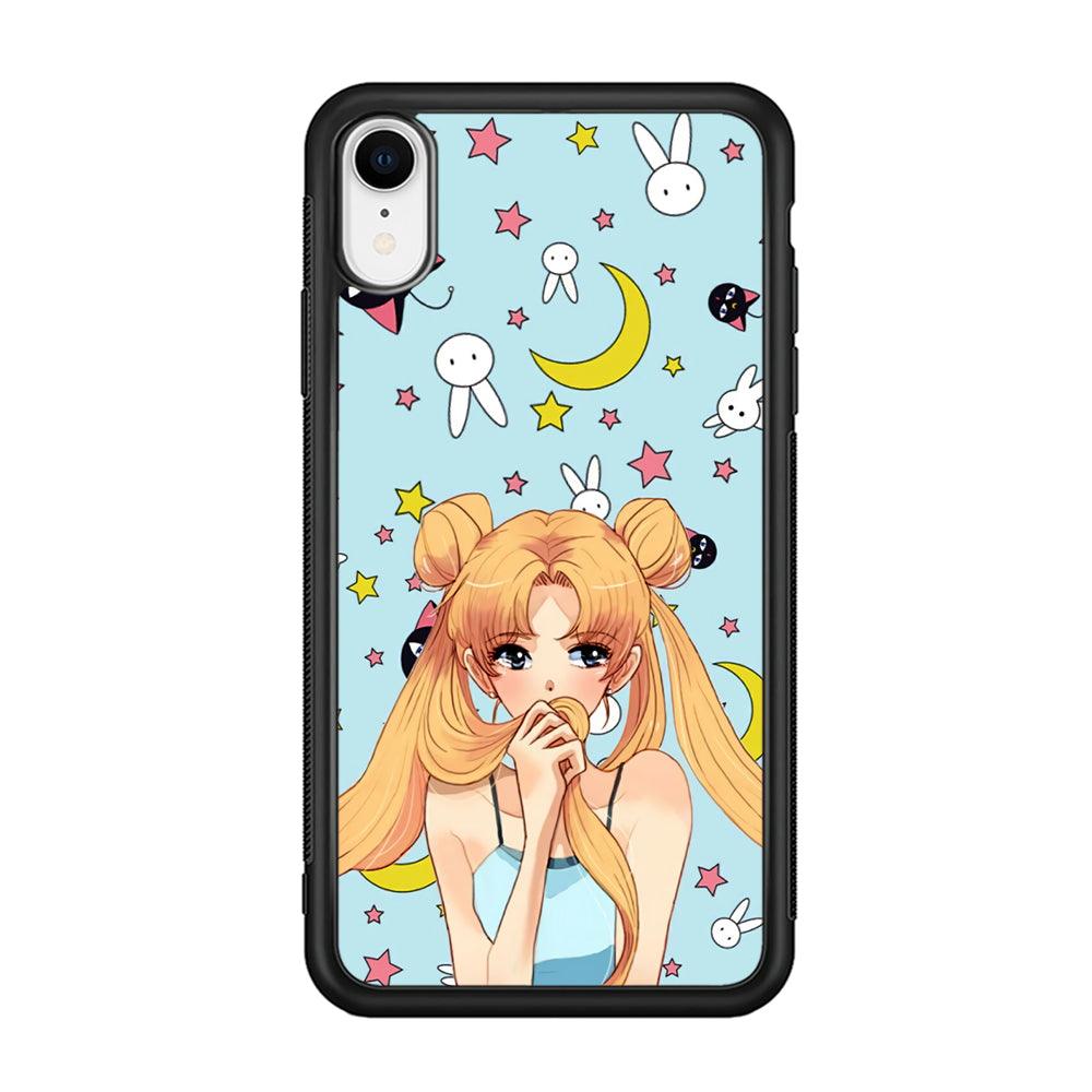 Sailor Moon Day to Relax iPhone XR Case-Rubber Black (2D Case)-Oxvistore