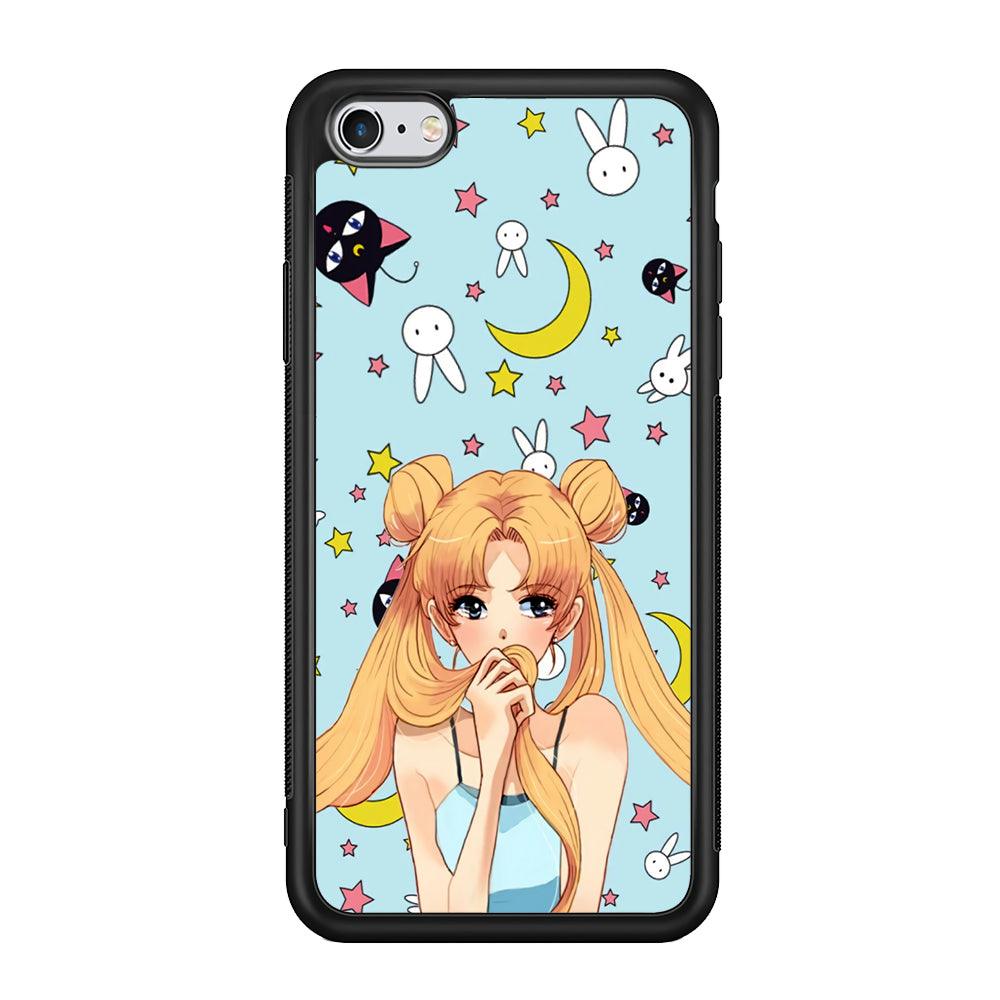 Sailor Moon Day to Relax iPhone 6 Plus | 6s Plus Case-Rubber Black (2D Case)-Oxvistore