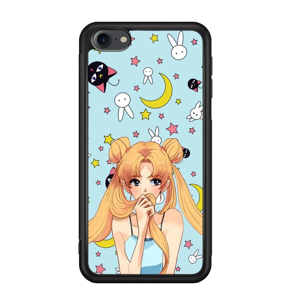 Sailor Moon Day to Relax iPod Touch 6 Case-Rubber Black (2D Case)-Oxvistore