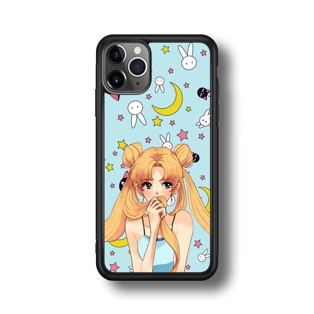 Sailor Moon Day to Relax iPhone 11 Pro Case-Rubber Black (2D Case)-Oxvistore