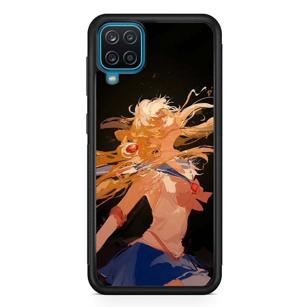Sailor Moon Infinity Desire Samsung Galaxy A12 Case-Rubber Black (2D Case)-Oxvistore