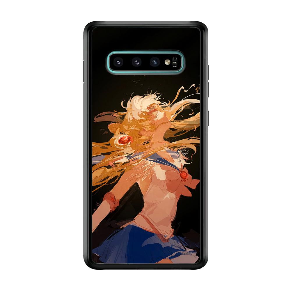 Sailor Moon Infinity Desire Samsung Galaxy S10 Case-Rubber Black (2D Case)-Oxvistore