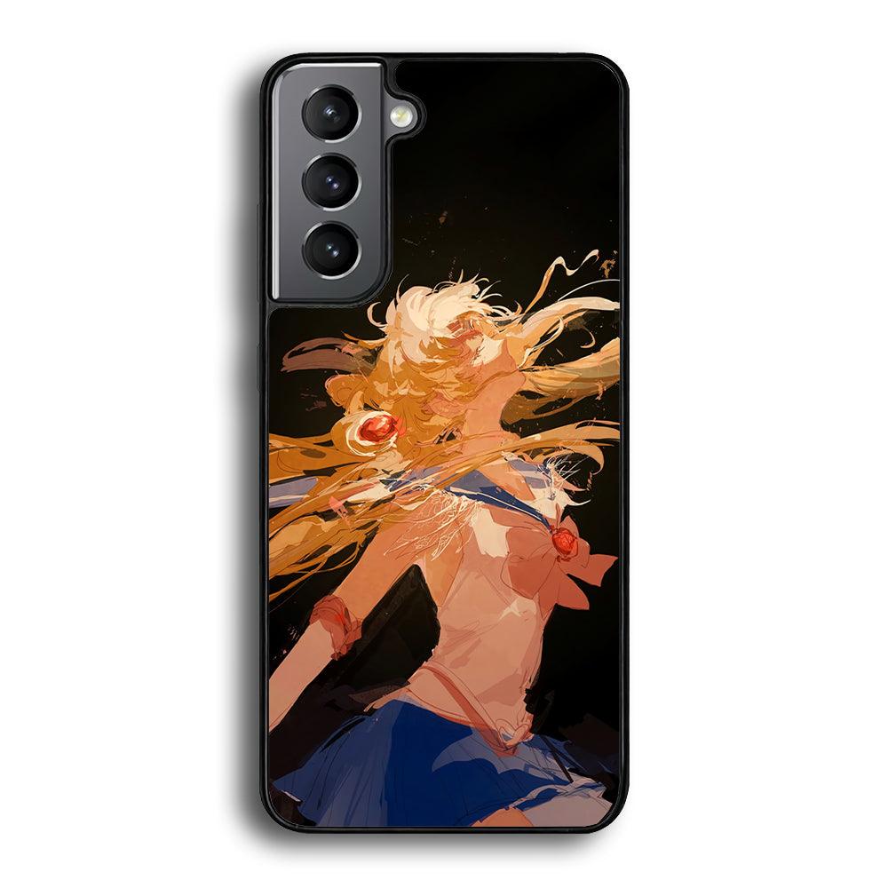 Sailor Moon Infinity Desire Samsung Galaxy S24 Case-Rubber Black (2D Case)-Oxvistore