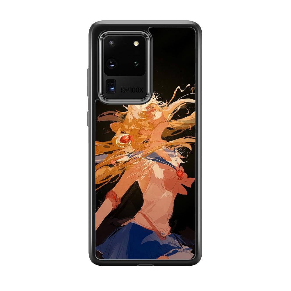 Sailor Moon Infinity Desire Samsung Galaxy S20 Ultra Case-Rubber Black (2D Case)-Oxvistore