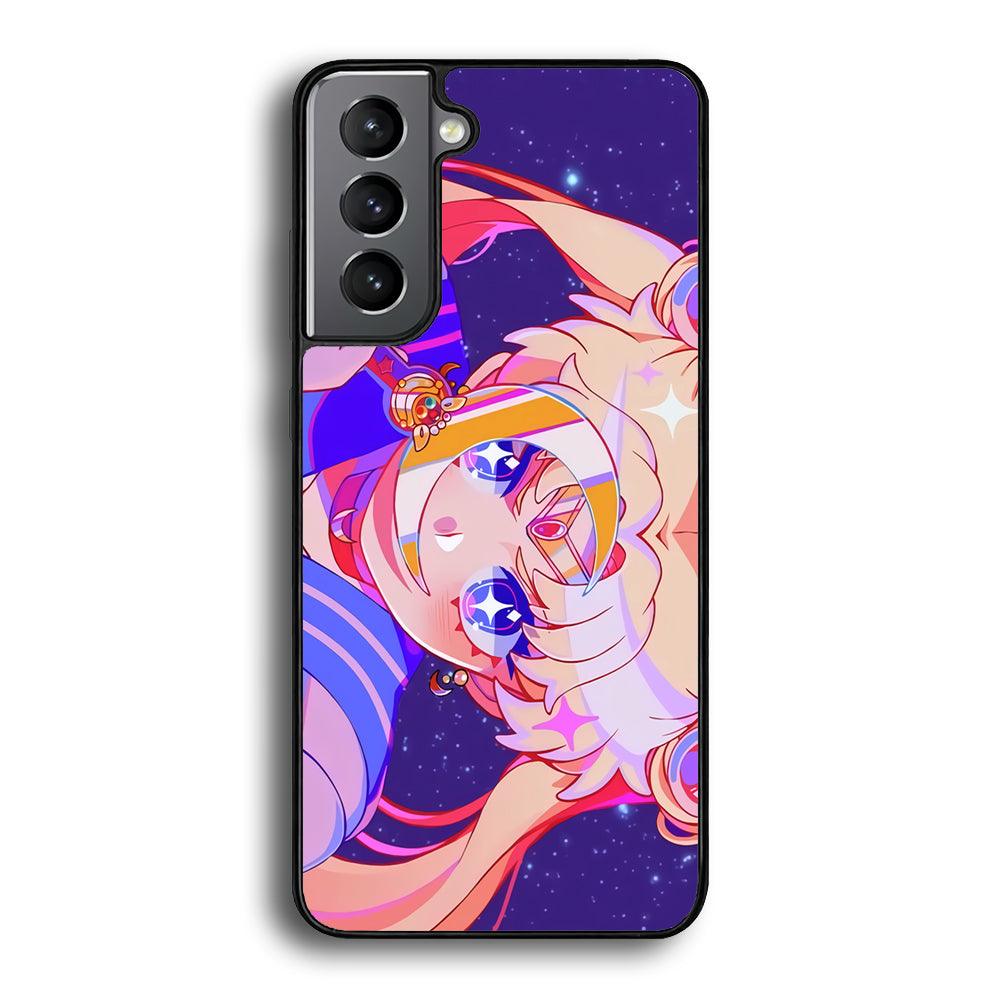 Sailor Moon a Confidence for Action Samsung Galaxy S21 Plus Case-Rubber Black (2D Case)-Oxvistore