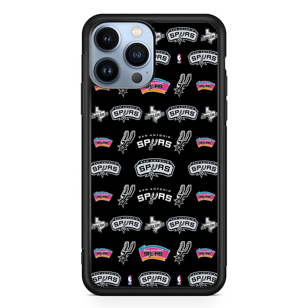 San Antonio Spurs Pattern 2D Rubber Phone Case-Black-Oxvistore