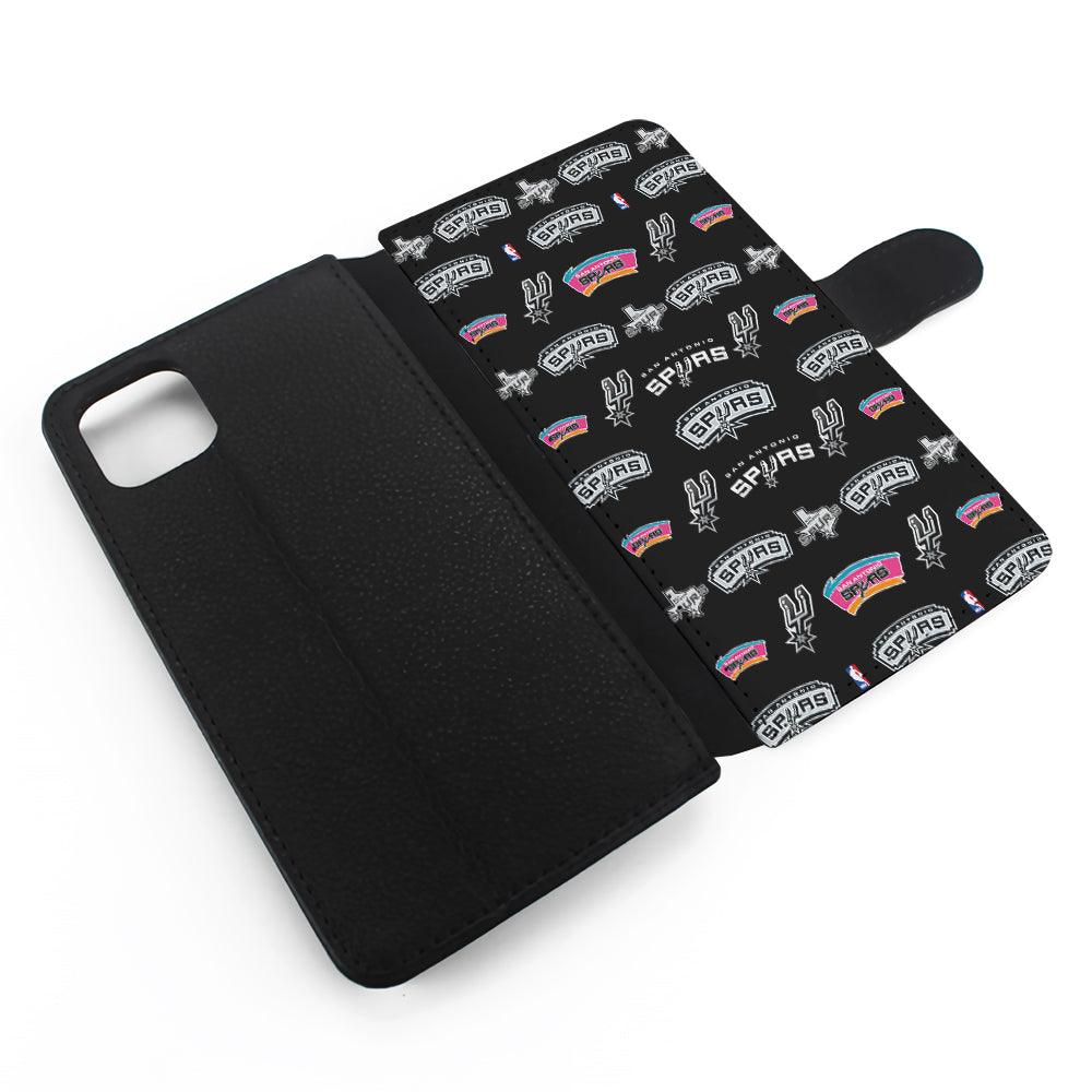 San Antonio Spurs Pattern Flip Wallet Phone Case-Oxvistore