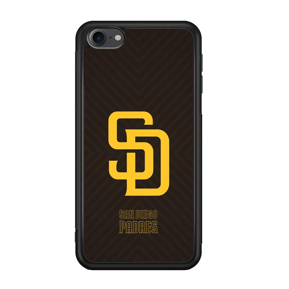 San Diego Padres Shape and Emblem iPod Touch 6 Case-Rubber Black (2D Case)-Oxvistore