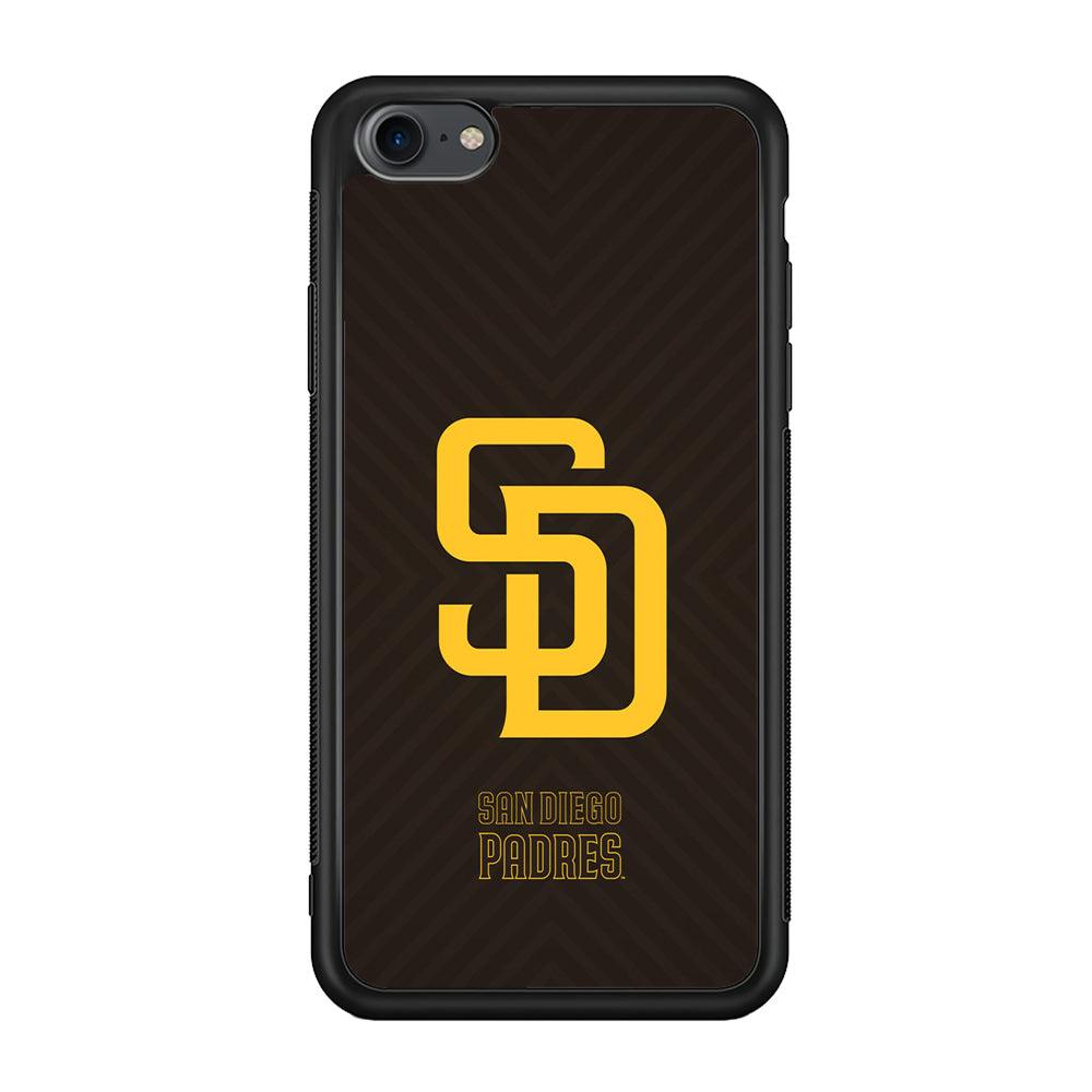 San Diego Padres Shape and Emblem iPhone 7 Case-Rubber Black (2D Case)-Oxvistore