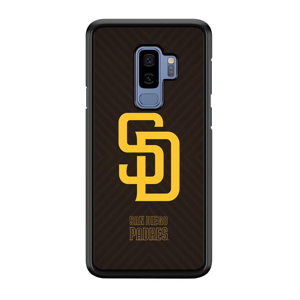 San Diego Padres Shape and Emblem Samsung Galaxy S9 Plus Case-Rubber Black (2D Case)-Oxvistore