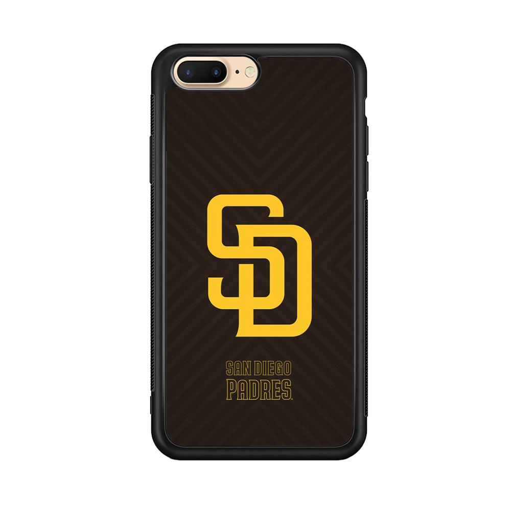 San Diego Padres Shape and Emblem iPhone 7 Plus Case-Rubber Black (2D Case)-Oxvistore