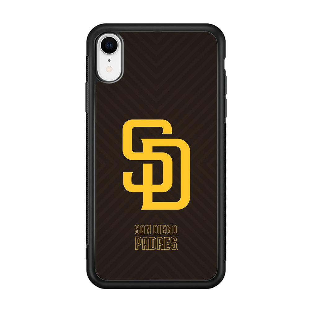 San Diego Padres Shape and Emblem iPhone XR Case-Rubber Black (2D Case)-Oxvistore