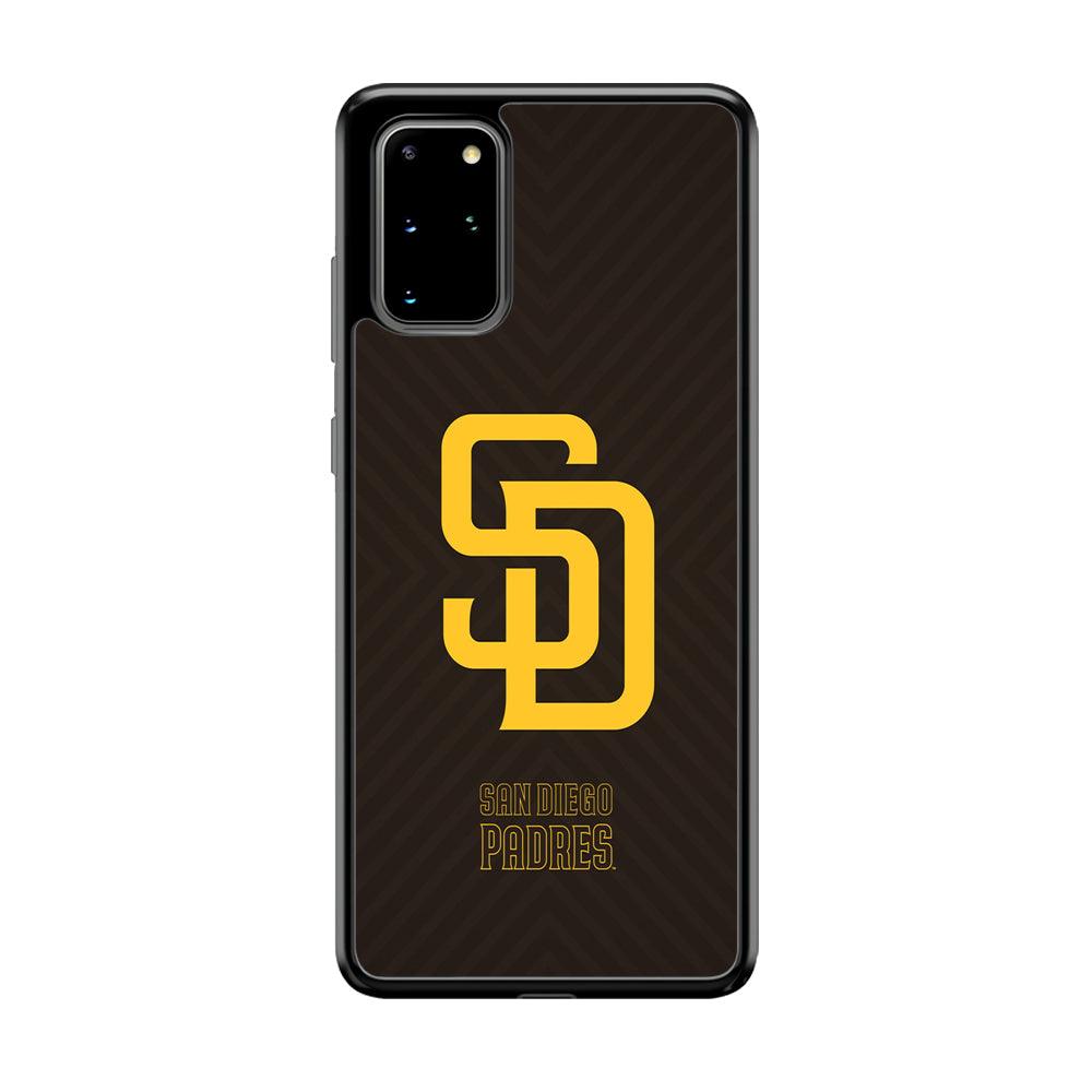 San Diego Padres Shape and Emblem Samsung Galaxy S20 Plus Case-Rubber Black (2D Case)-Oxvistore