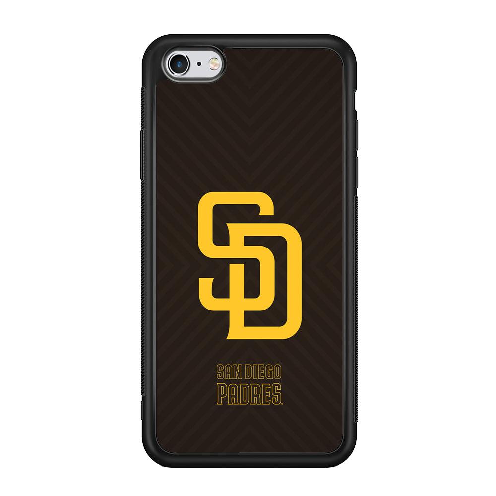 San Diego Padres Shape and Emblem iPhone 6 Plus | 6s Plus Case-Rubber Black (2D Case)-Oxvistore