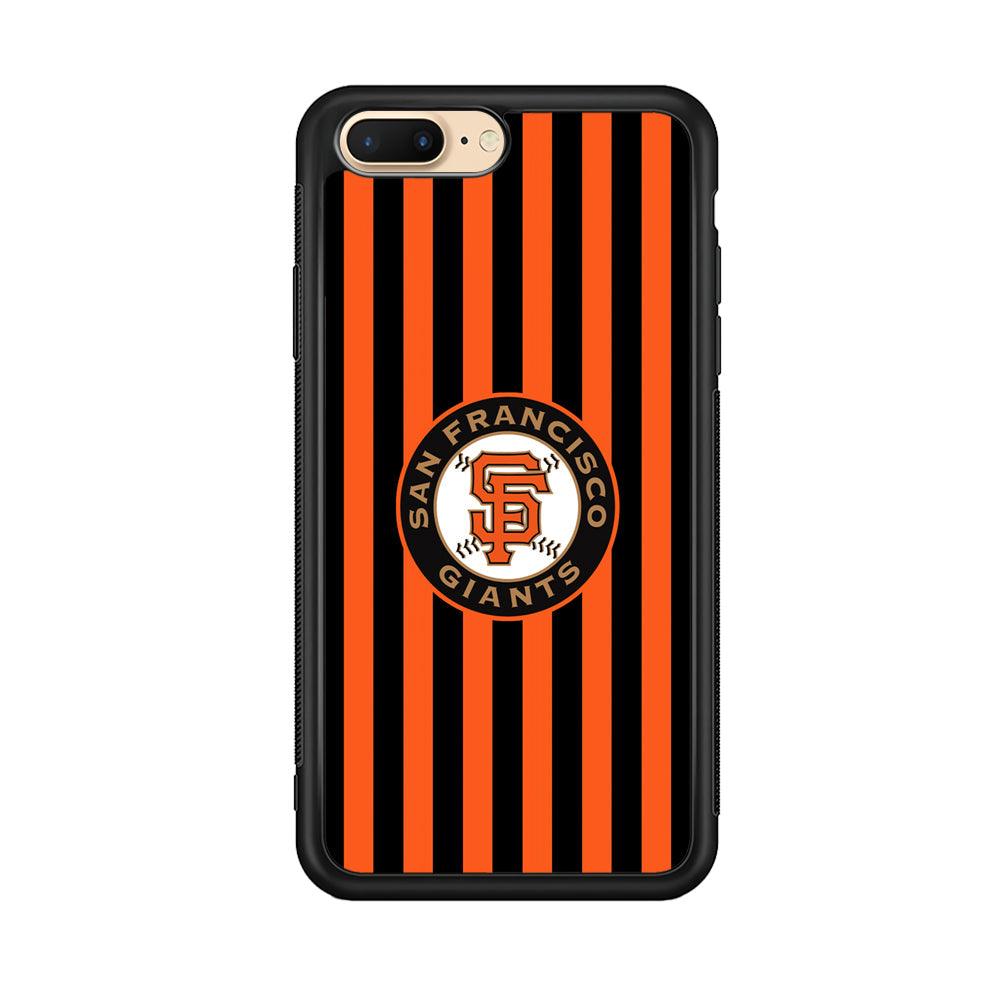 San Francisco Giants Emblem on Flag iPhone 8 Plus Case-Rubber Black (2D Case)-Oxvistore