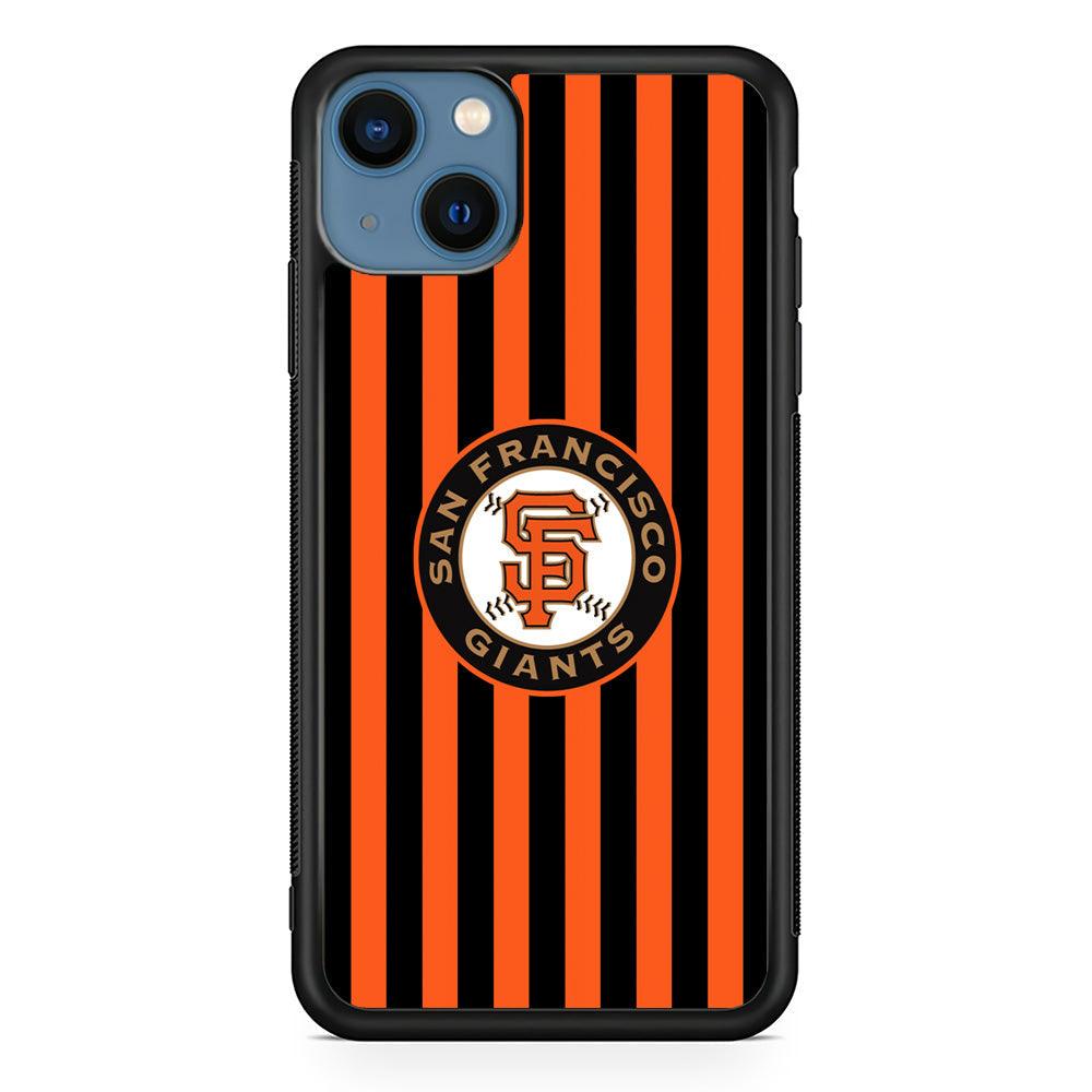 San Francisco Giants Emblem on Flag iPhone 14 Plus Case-Rubber Black (2D Case)-Oxvistore