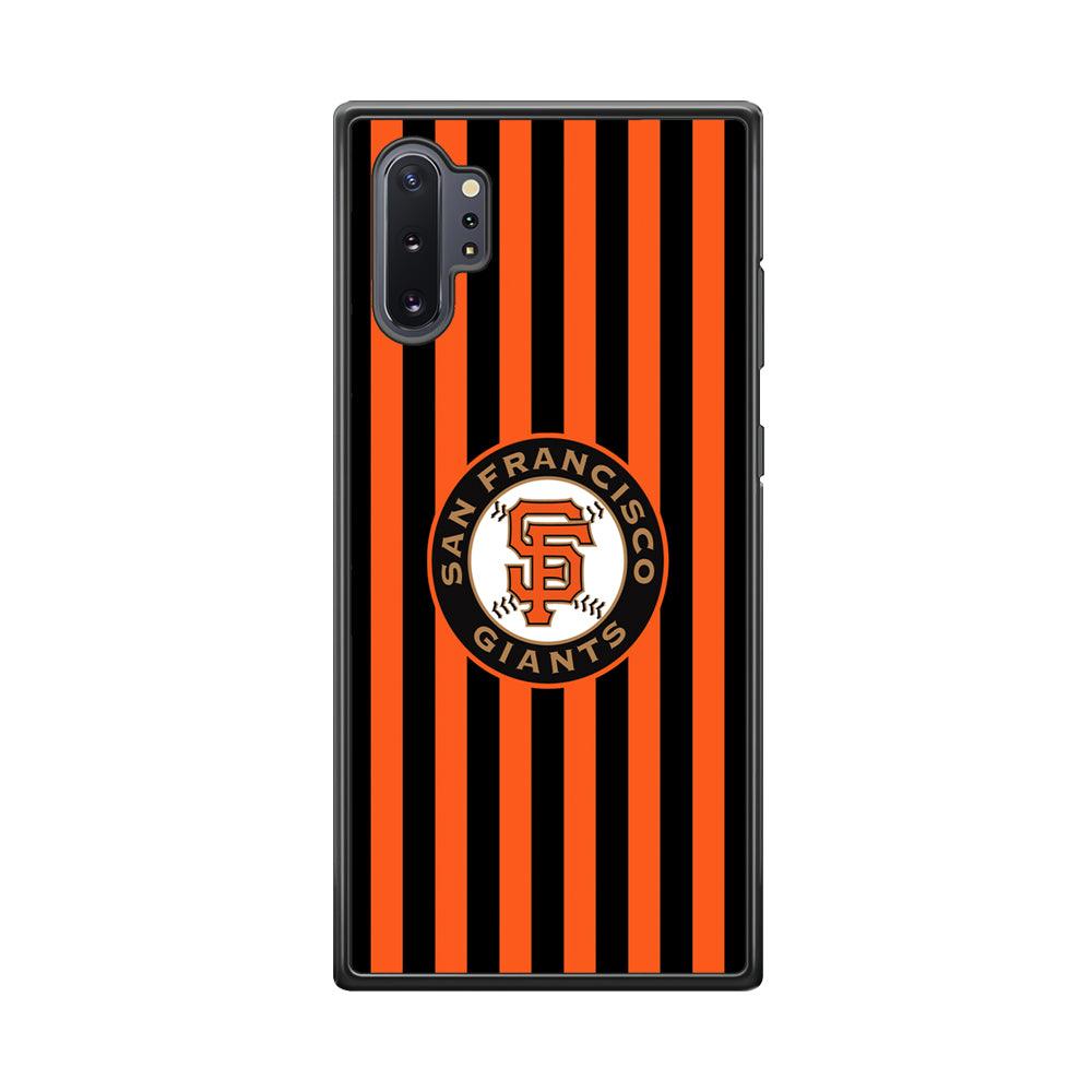San Francisco Giants Emblem on Flag Samsung Galaxy Note 10 Plus Case-Rubber Black (2D Case)-Oxvistore