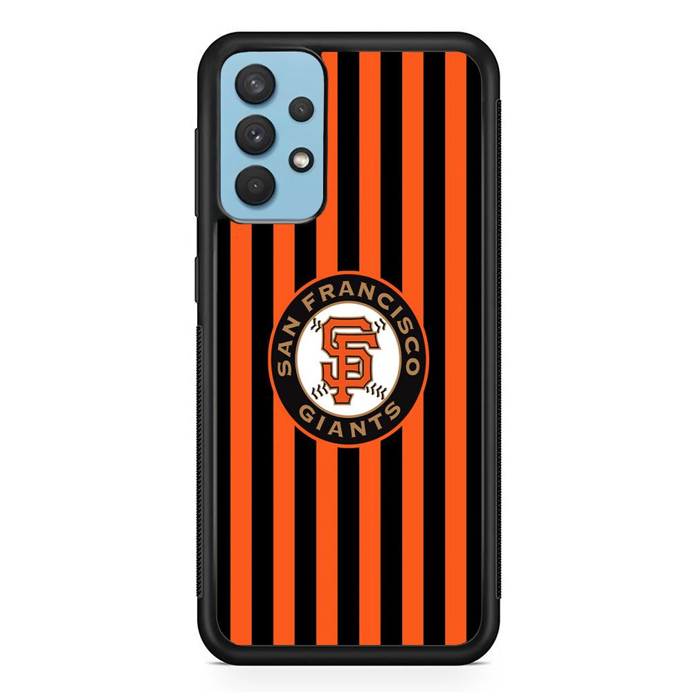San Francisco Giants Emblem on Flag Samsung Galaxy A32 Case-Rubber Black (2D Case)-Oxvistore