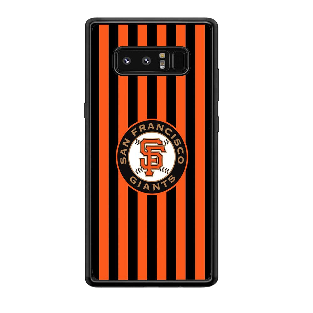San Francisco Giants Emblem on Flag Samsung Galaxy Note 8 Case-Rubber Black (2D Case)-Oxvistore