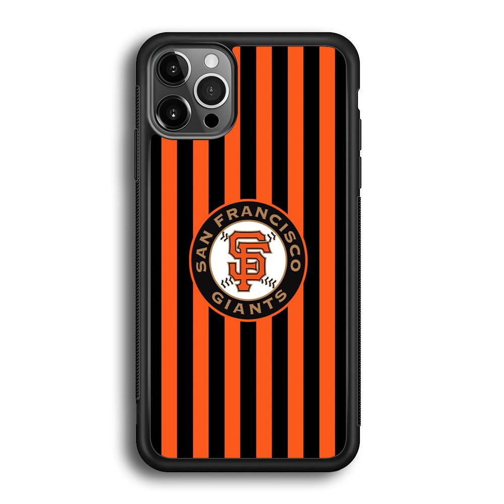 San Francisco Giants Emblem on Flag iPhone 12 Pro Case-Rubber Black (2D Case)-Oxvistore