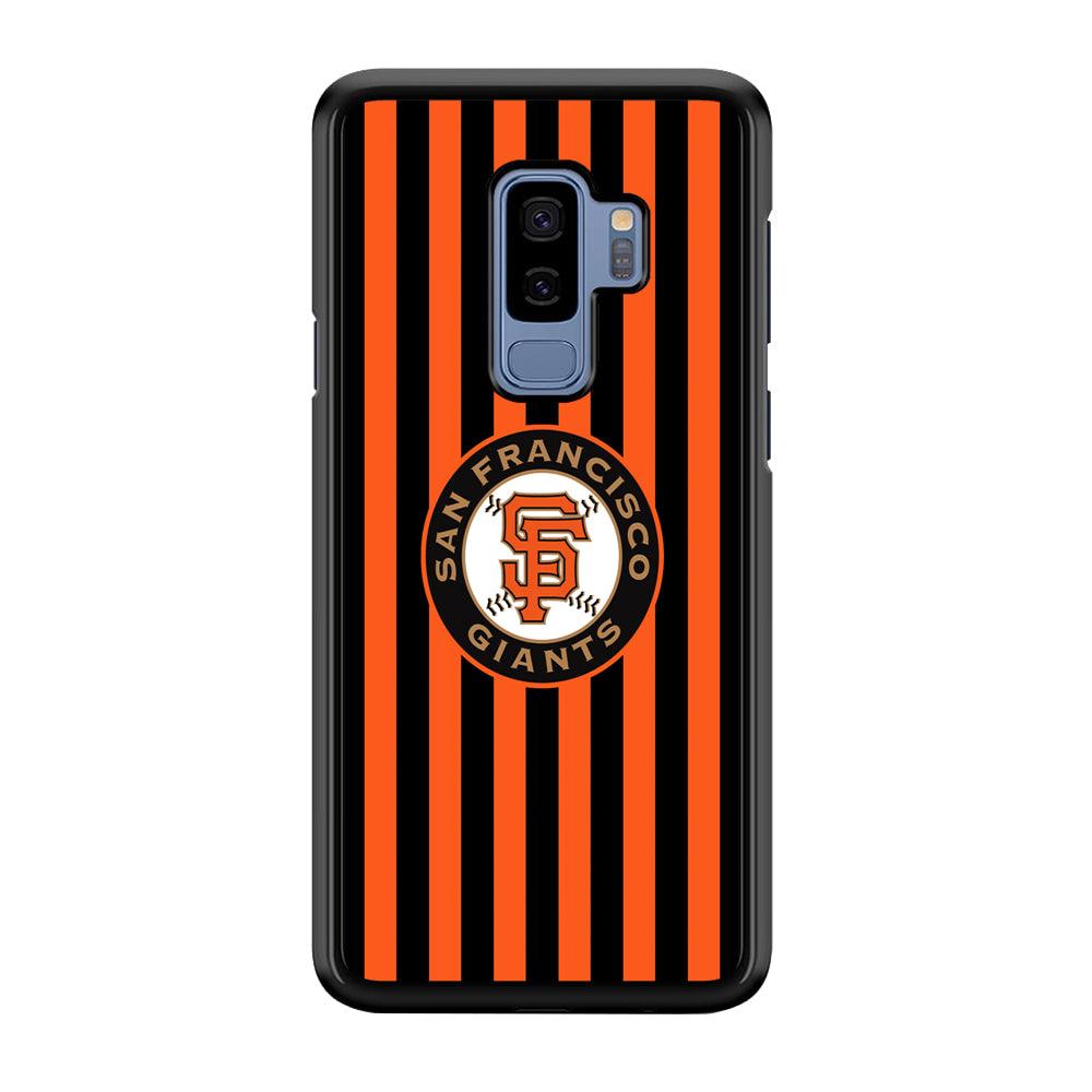 San Francisco Giants Emblem on Flag Samsung Galaxy S9 Plus Case-Rubber Black (2D Case)-Oxvistore