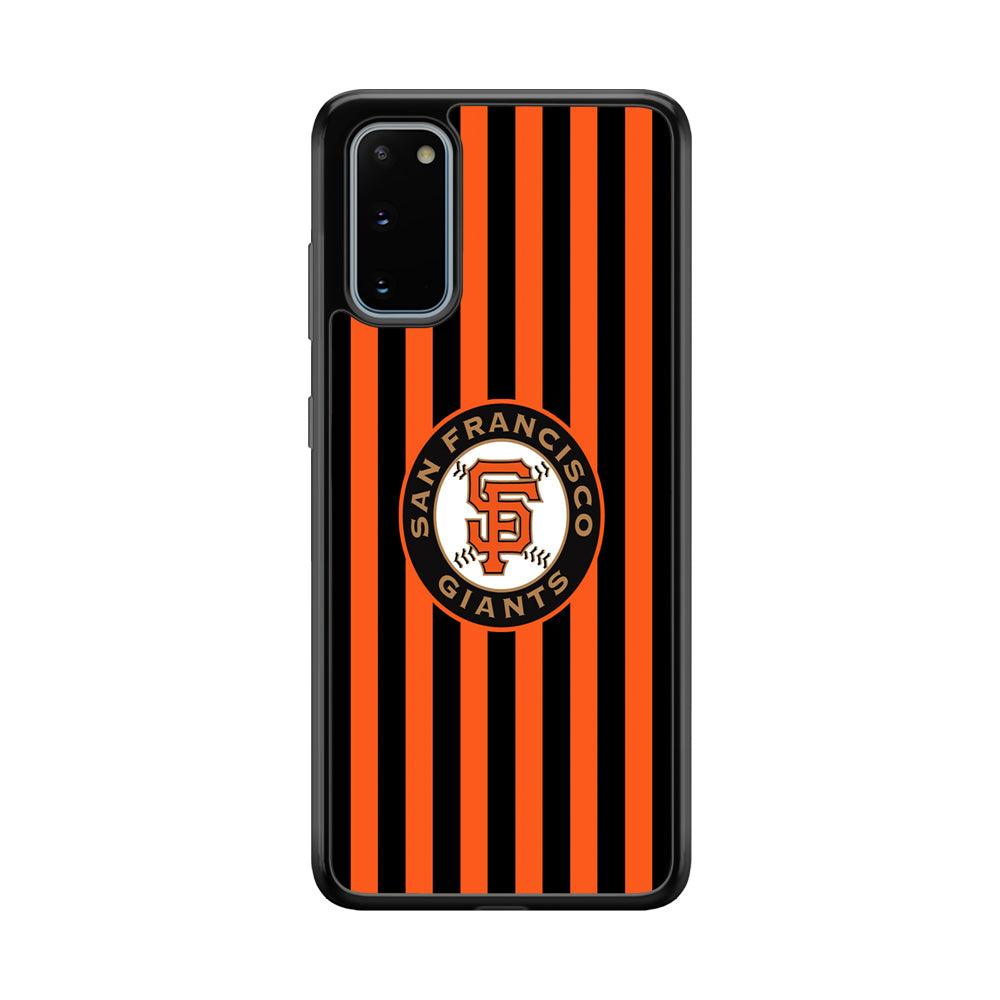San Francisco Giants Emblem on Flag Samsung Galaxy S20 Case-Rubber Black (2D Case)-Oxvistore