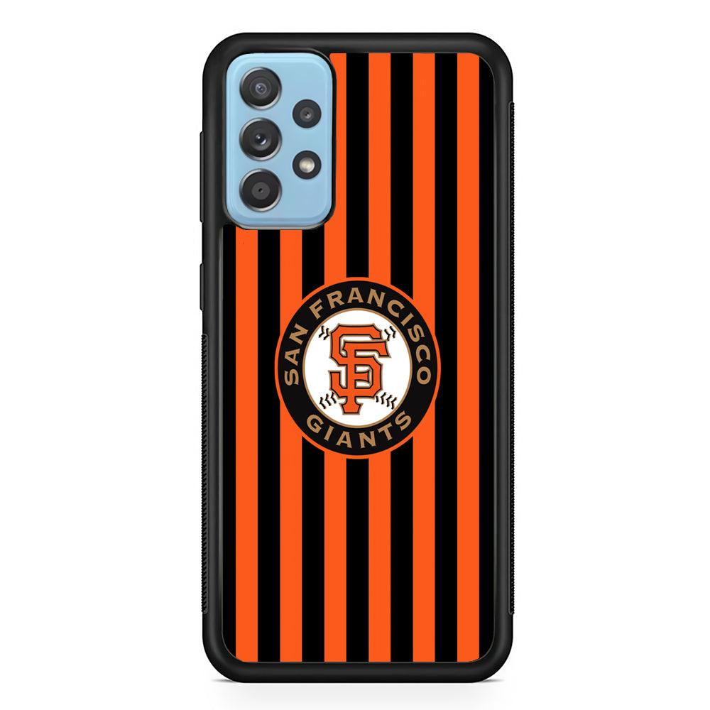 San Francisco Giants Emblem on Flag Samsung Galaxy A72 Case-Rubber Black (2D Case)-Oxvistore