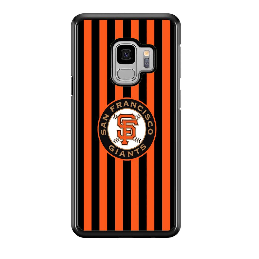 San Francisco Giants Emblem on Flag Samsung Galaxy S9 Case-Rubber Black (2D Case)-Oxvistore