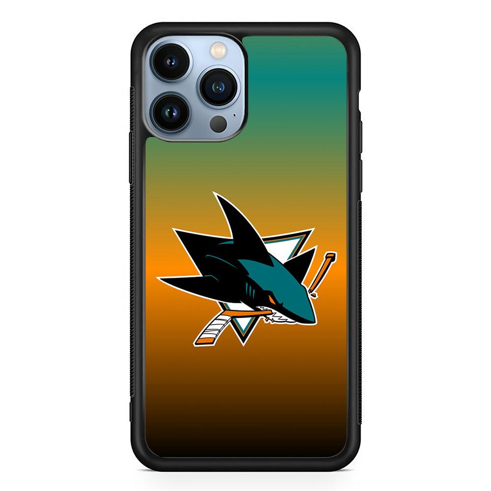 San Jose Sharks Gradient 2D Rubber Phone Case-Black-Oxvistore