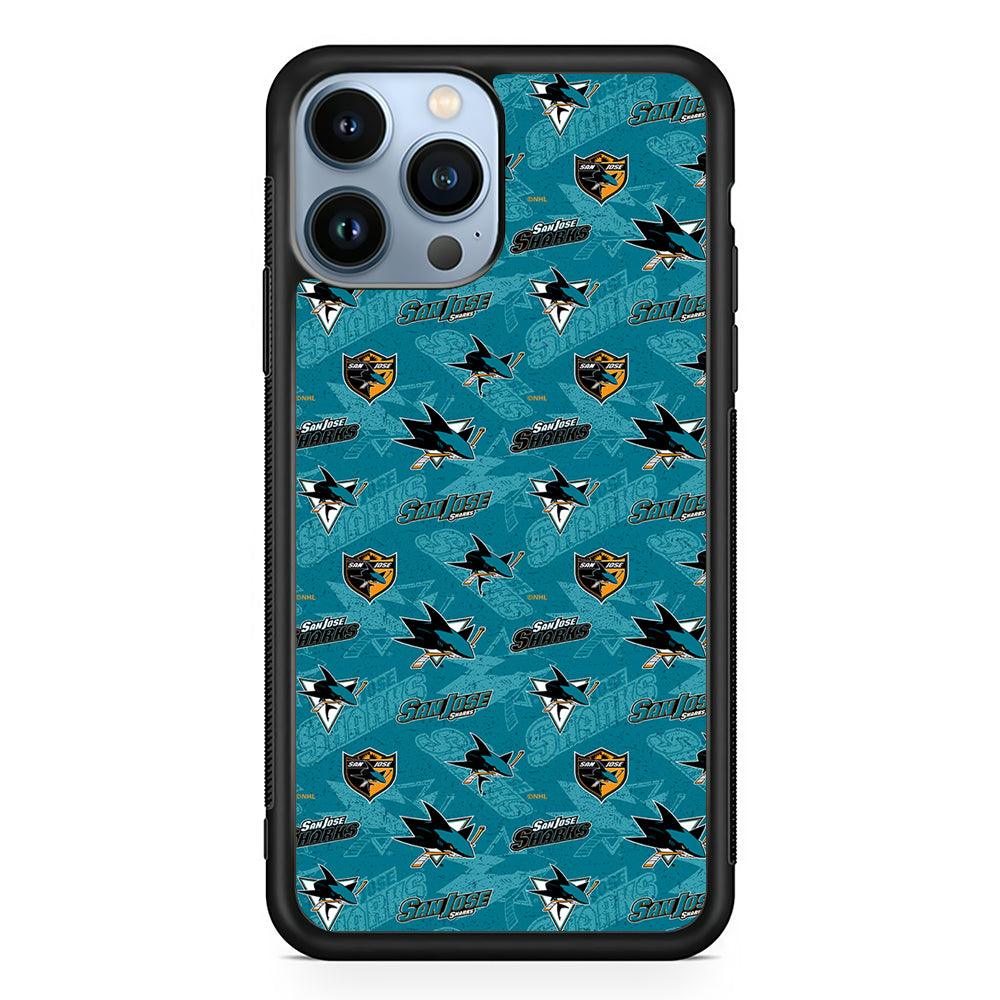 San Jose Sharks Pattern 2D Rubber Phone Case-Black-Oxvistore