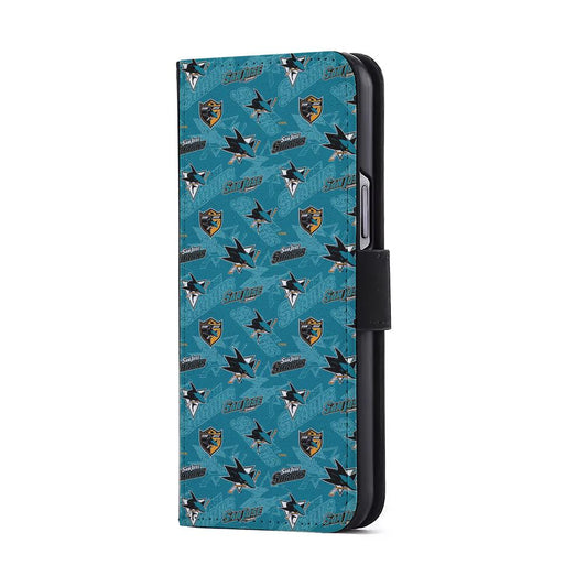 San Jose Sharks Pattern Flip Wallet Phone Case-Oxvistore