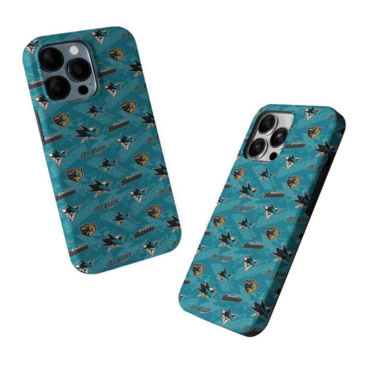San Jose Sharks Pattern 2 in 1 Tough Phone Case-Oxvistore