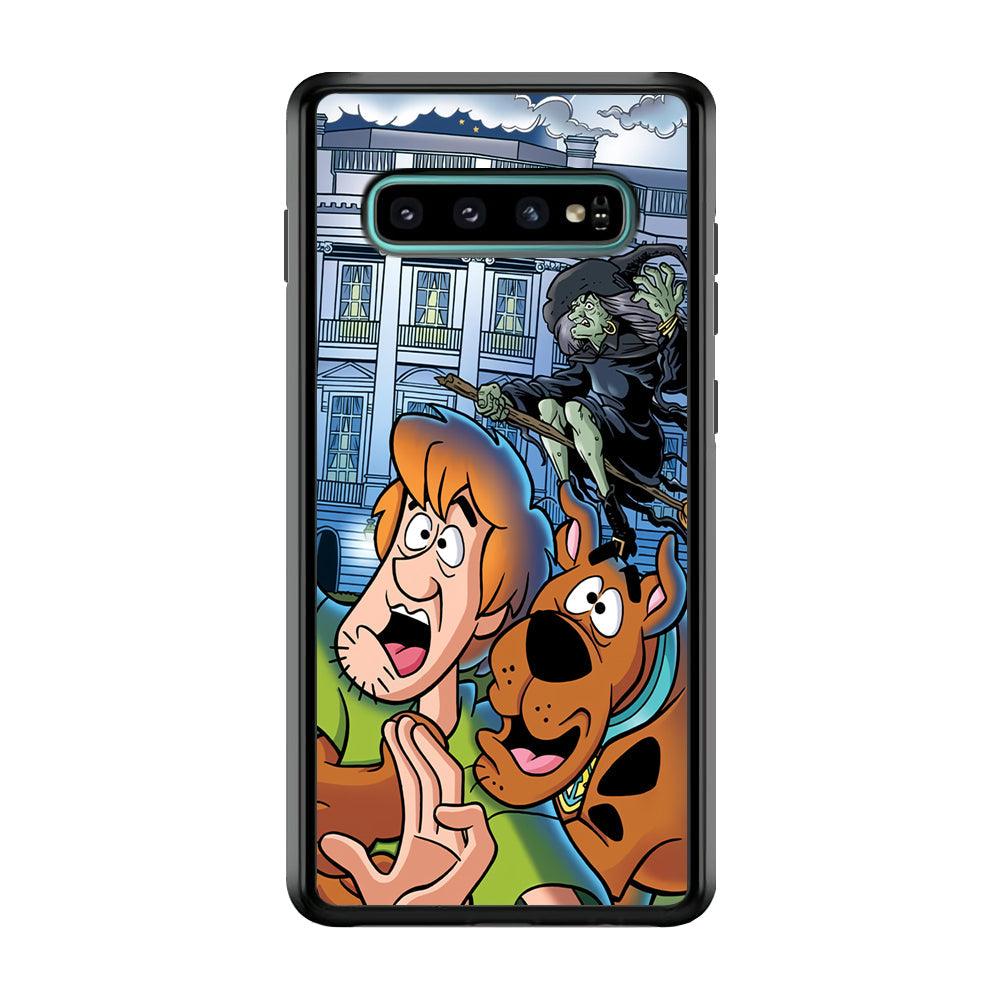 Scooby Doo Running From The Witch Samsung Galaxy S10 Case-Rubber Black (2D Case)-Oxvistore