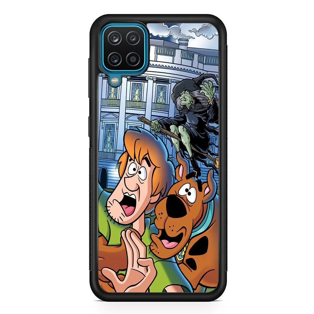 Scooby Doo Running From The Witch Samsung Galaxy A12 Case-Rubber Black (2D Case)-Oxvistore