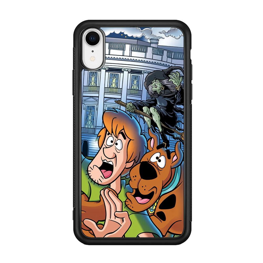 Scooby Doo Running From The Witch iPhone XR Case-Rubber Black (2D Case)-Oxvistore