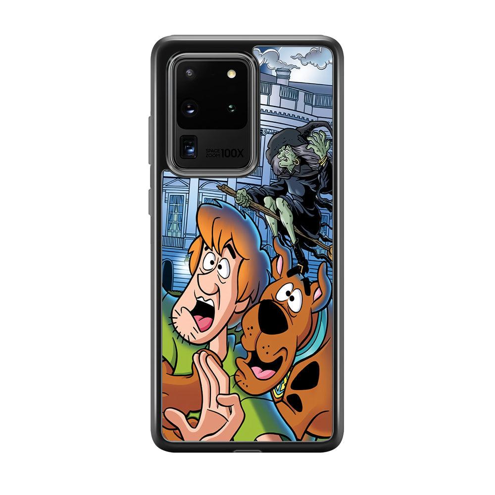 Scooby Doo Running From The Witch Samsung Galaxy S20 Ultra Case-Rubber Black (2D Case)-Oxvistore