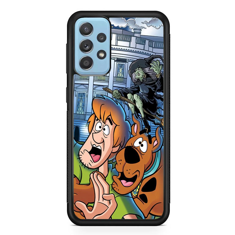 Scooby Doo Running From The Witch Samsung Galaxy A52 Case-Rubber Black (2D Case)-Oxvistore