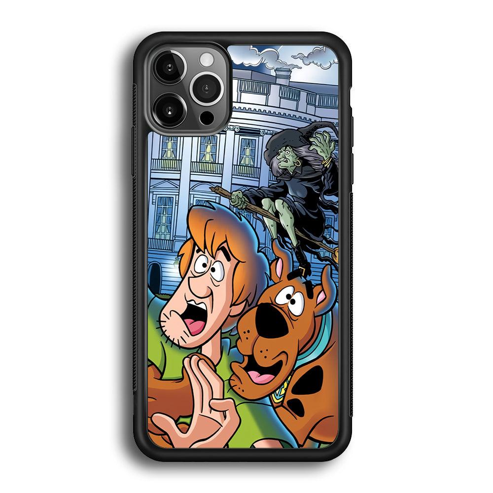 Scooby Doo Running From The Witch iPhone 12 Pro Case-Rubber Black (2D Case)-Oxvistore