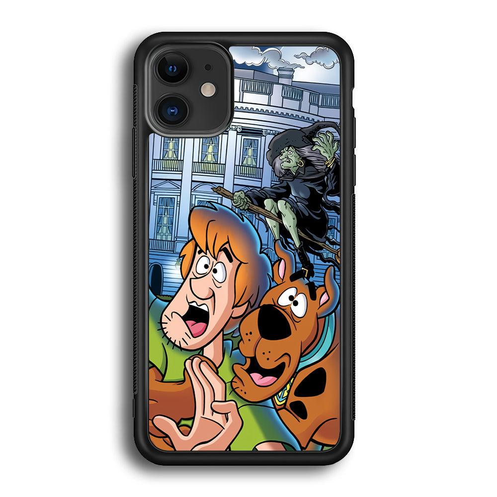 Scooby Doo Running From The Witch iPhone 12 Case-Rubber Black (2D Case)-Oxvistore