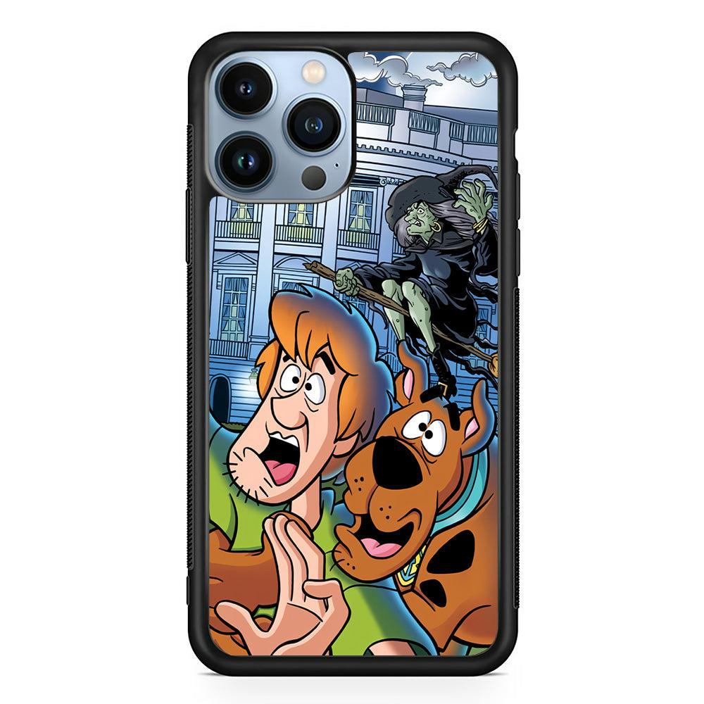 Scooby Doo Running From The Witch iPhone 14 Pro Max Case-Rubber Black (2D Case)-Oxvistore