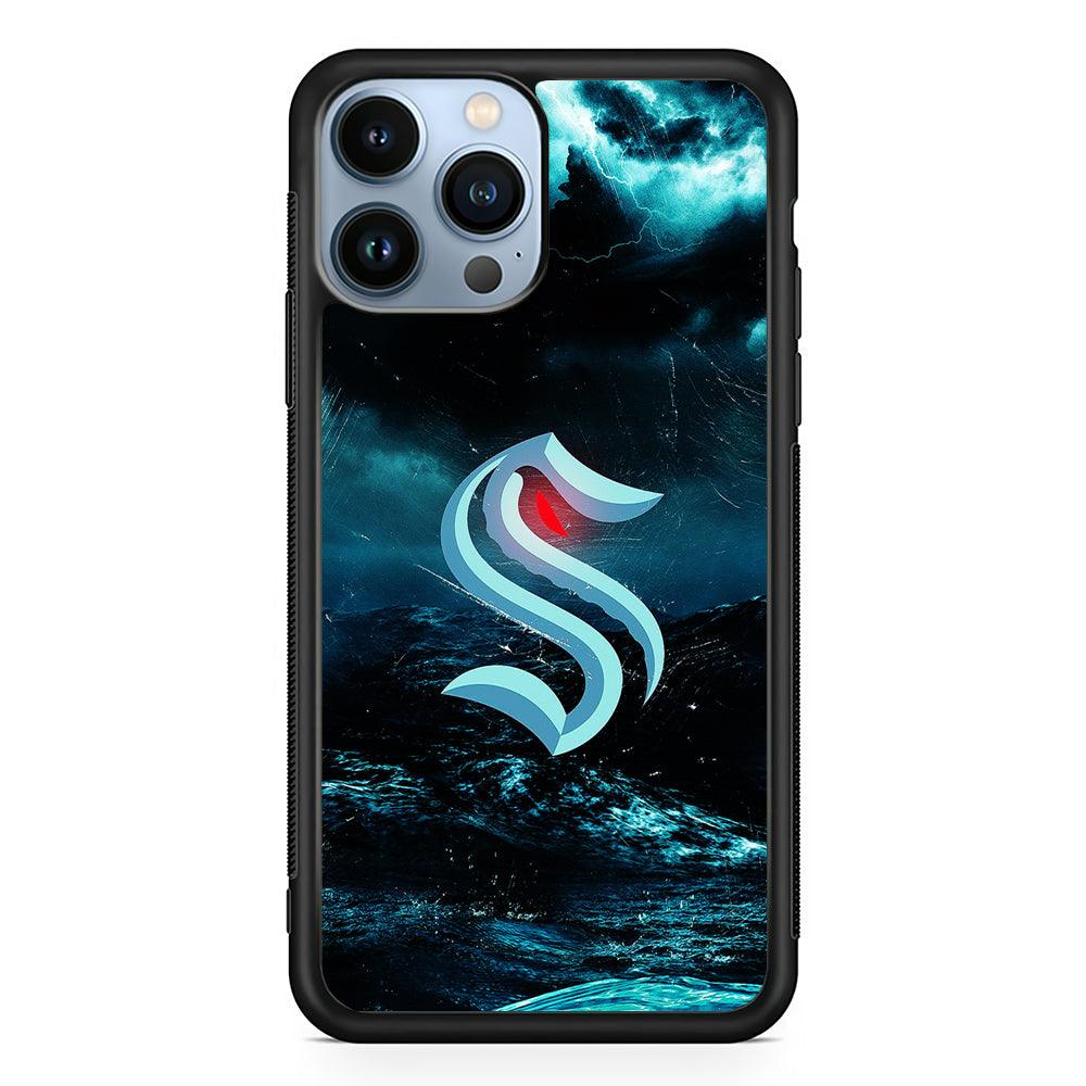 Seattle Kraken Storm 2D Rubber Phone Case-Black-Oxvistore