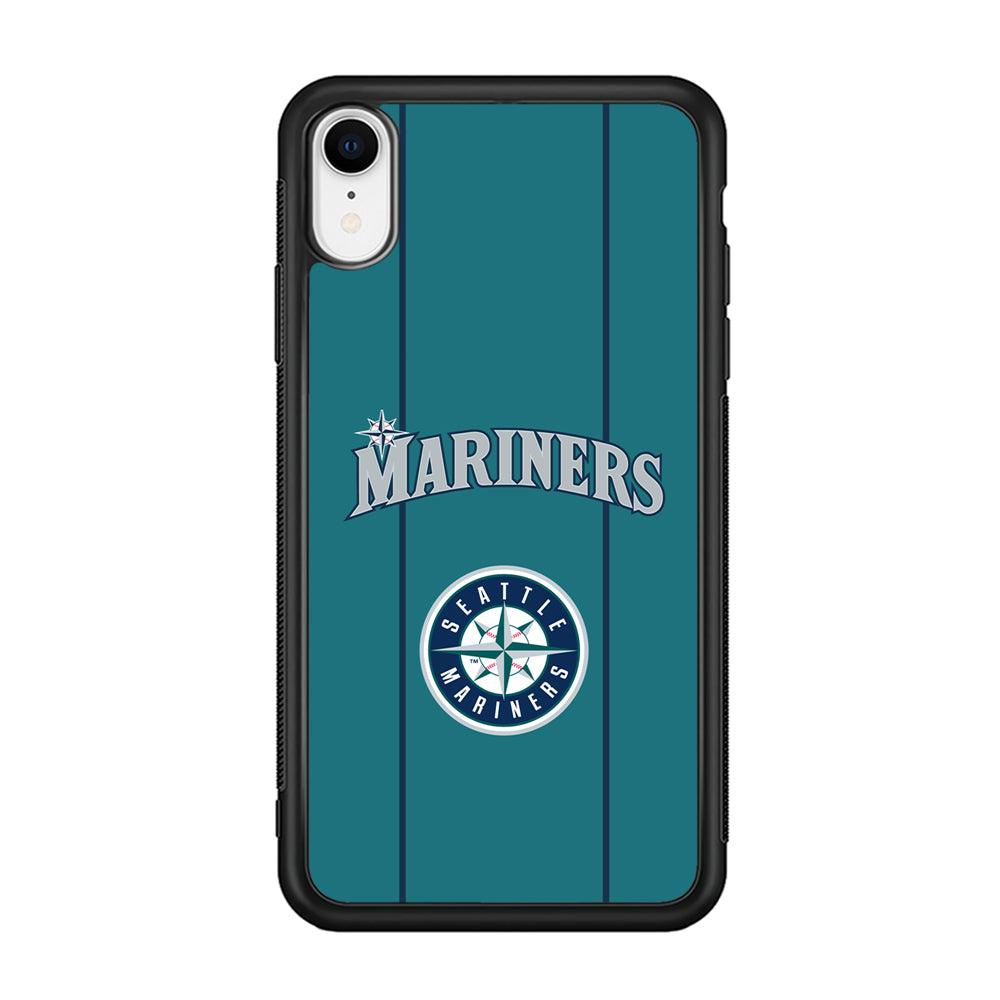 Seattle Mariners Green Blue Jersey iPhone XR Case-Rubber Black (2D Case)-Oxvistore