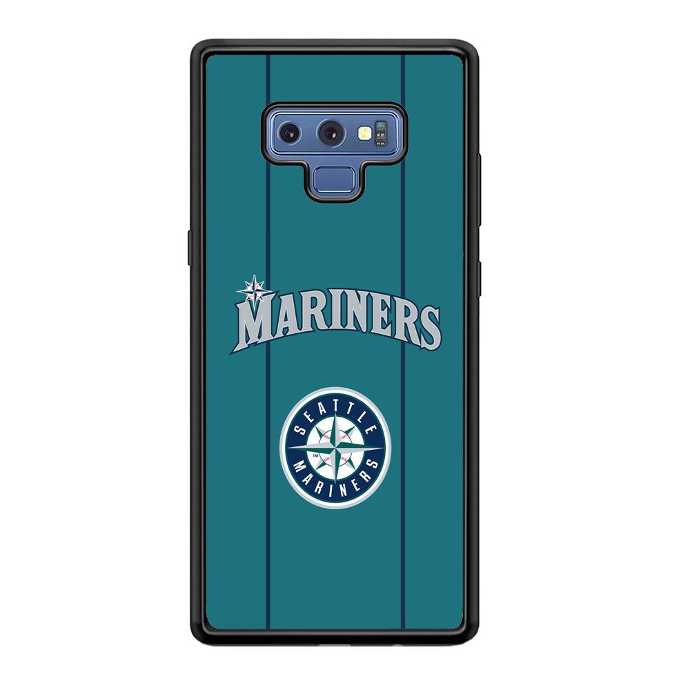 Seattle Mariners Green Blue Jersey Samsung Galaxy Note 9 Case-Rubber Black (2D Case)-Oxvistore