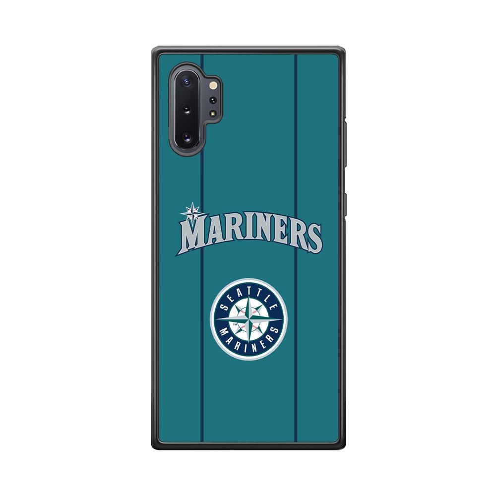 Seattle Mariners Green Blue Jersey Samsung Galaxy Note 10 Plus Case-Rubber Black (2D Case)-Oxvistore