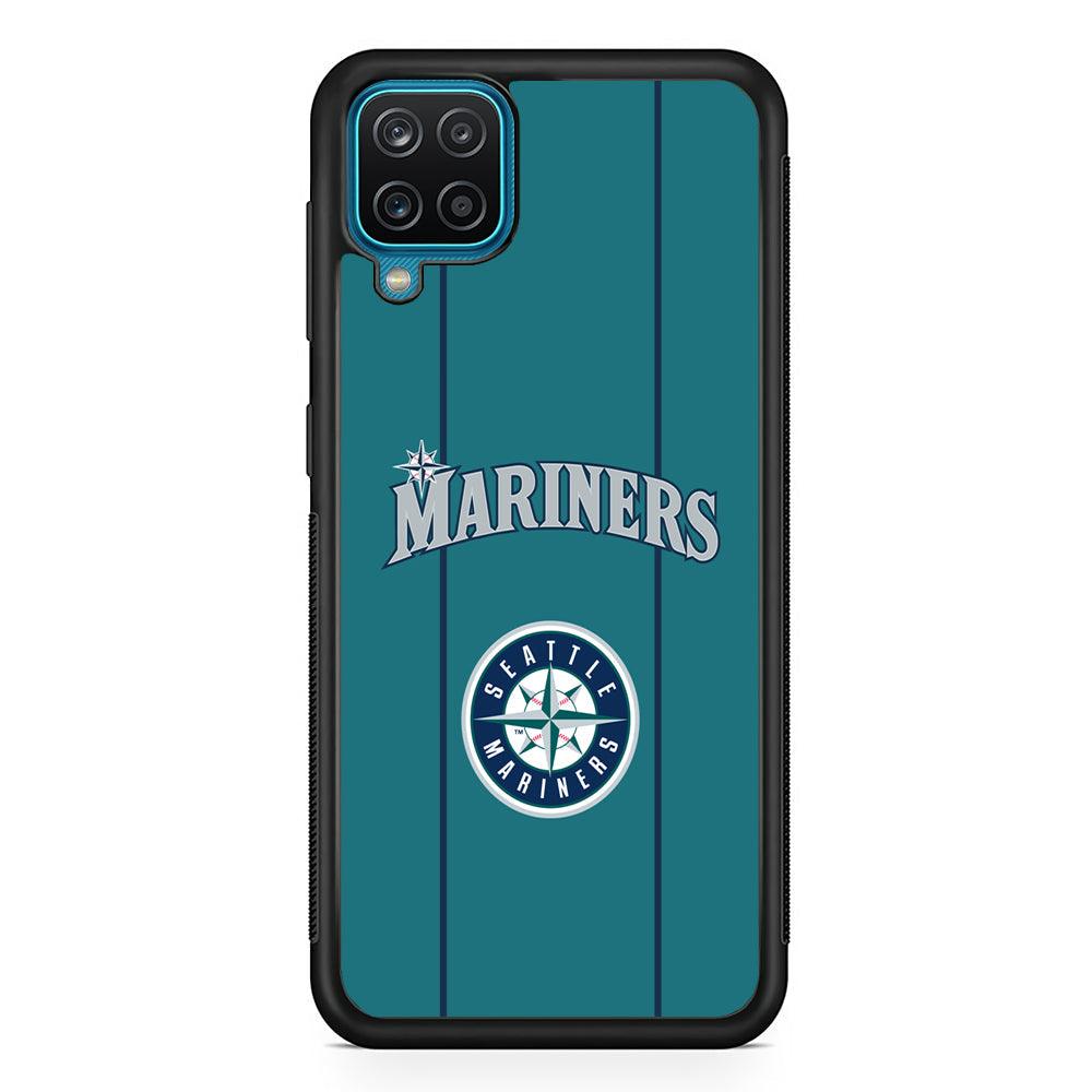 Seattle Mariners Green Blue Jersey Samsung Galaxy A12 Case-Rubber Black (2D Case)-Oxvistore