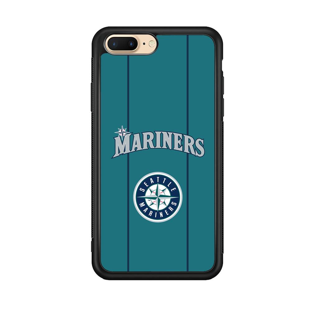 Seattle Mariners Green Blue Jersey iPhone 8 Plus Case-Rubber Black (2D Case)-Oxvistore